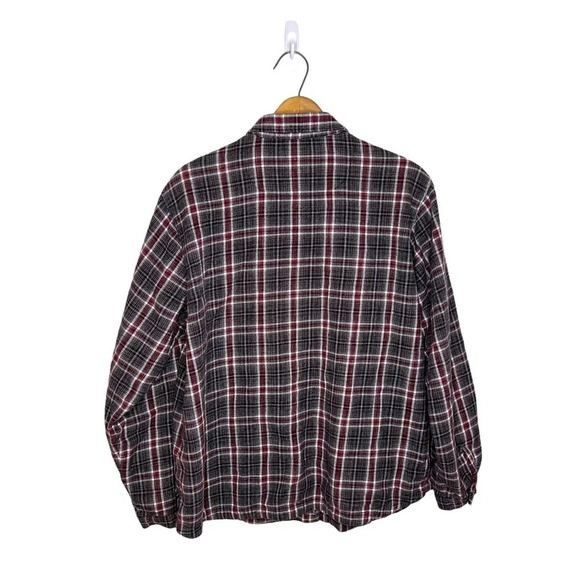 WOOLRICH Womens Onyx Gray Black Plaid Button Up Collard Flannel Shirt - Picture 4 of 9